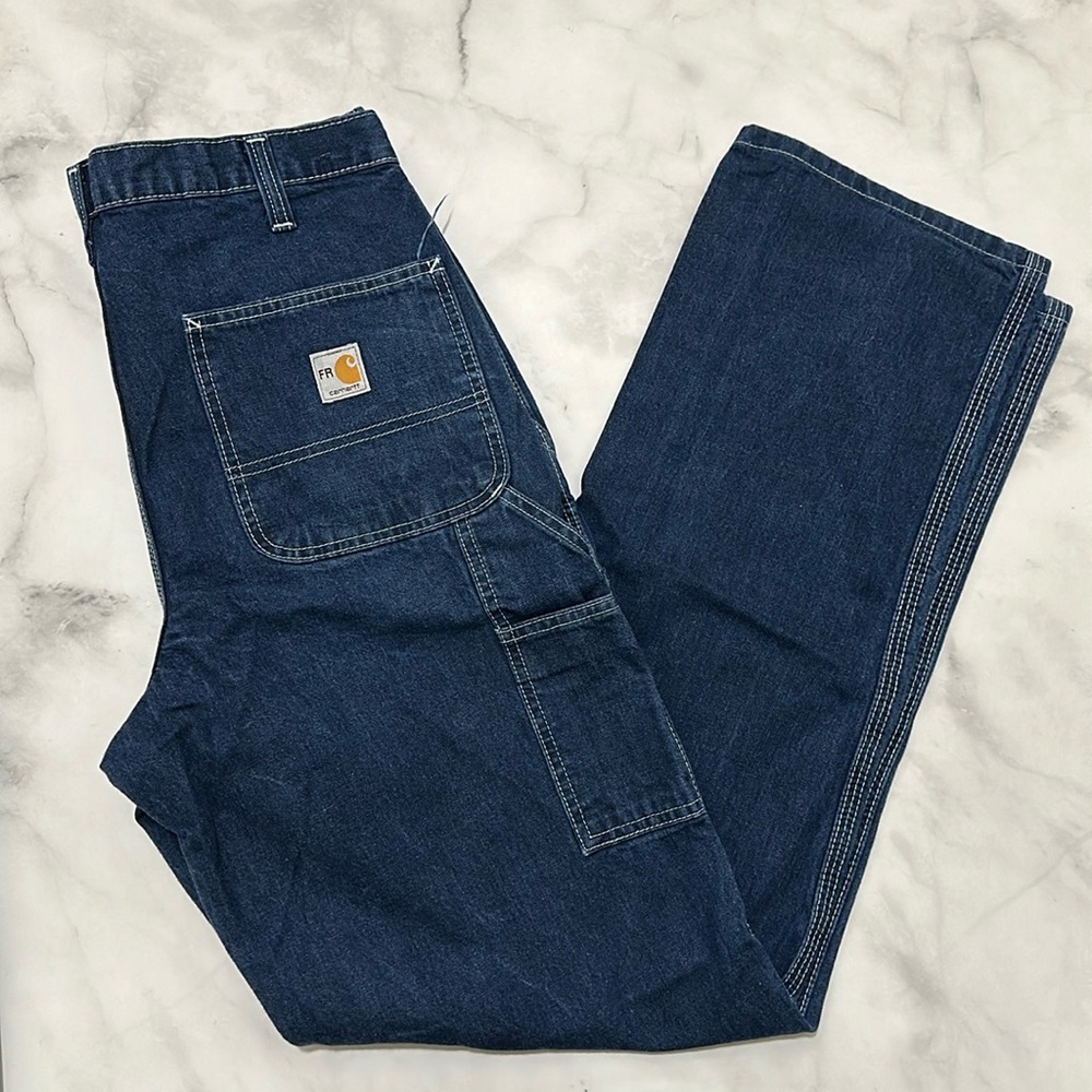 Men’s Carhartt Flame Resistant FR Carpenter Denim Jeans 34/36